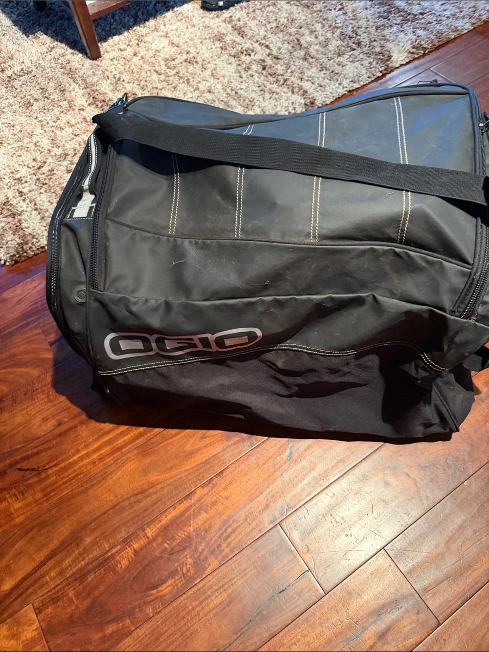 OGIO Black Men’s Travel Duffel with White Logo